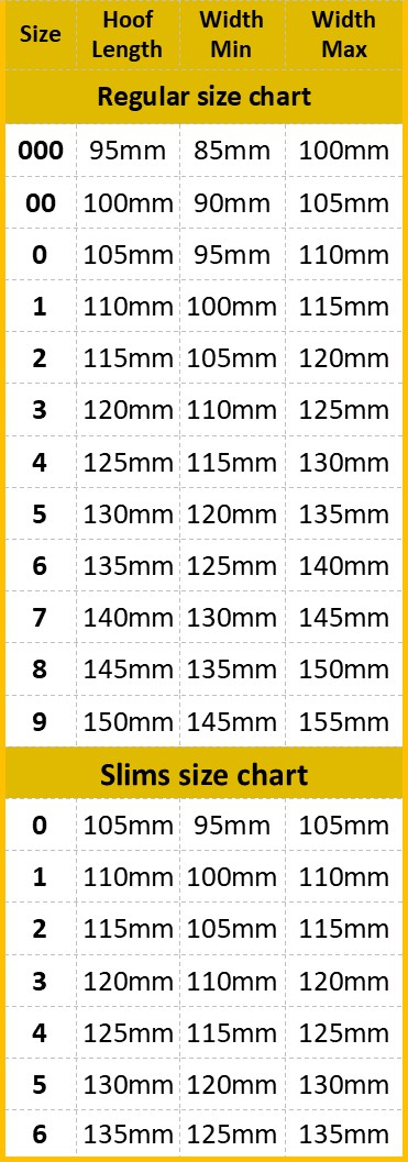Scoot Boot Size Chart